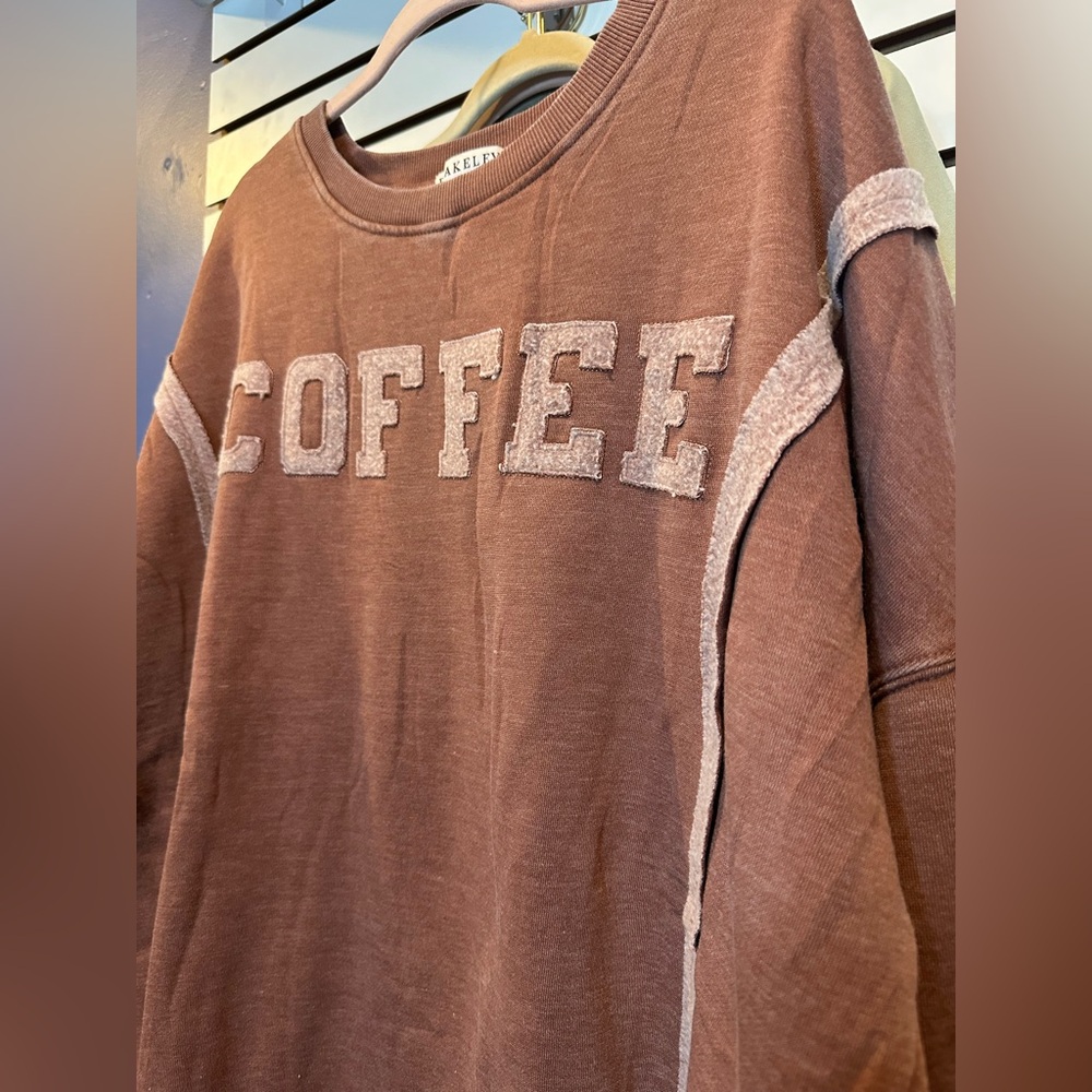 Coffee Classic Crew Sweatshirt Mocha Brown Size 1X - Picture 2 of 9